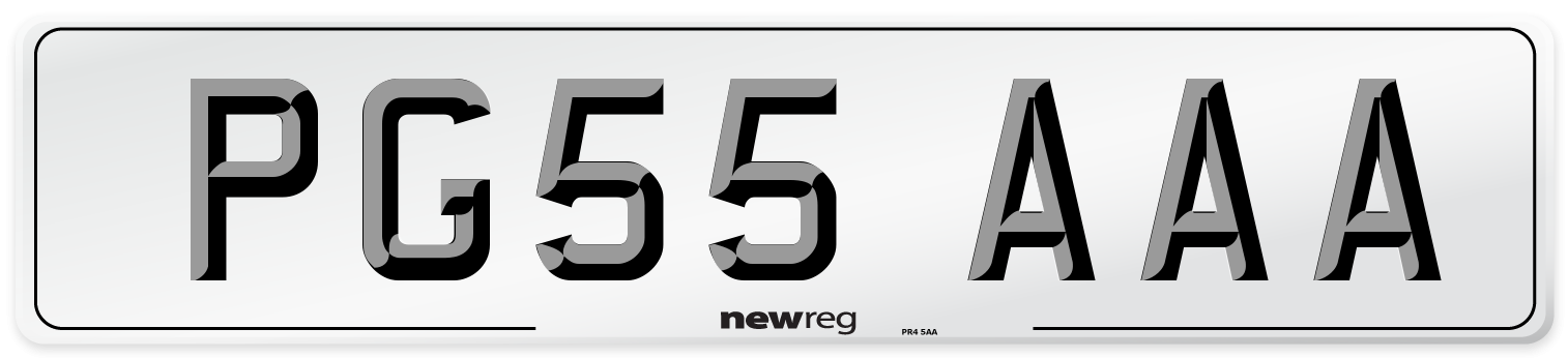 PG55 AAA Number Plate from New Reg